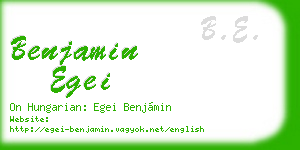 benjamin egei business card